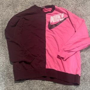 Nike Women’s Crewneck Sweater in Pink and Burgundy